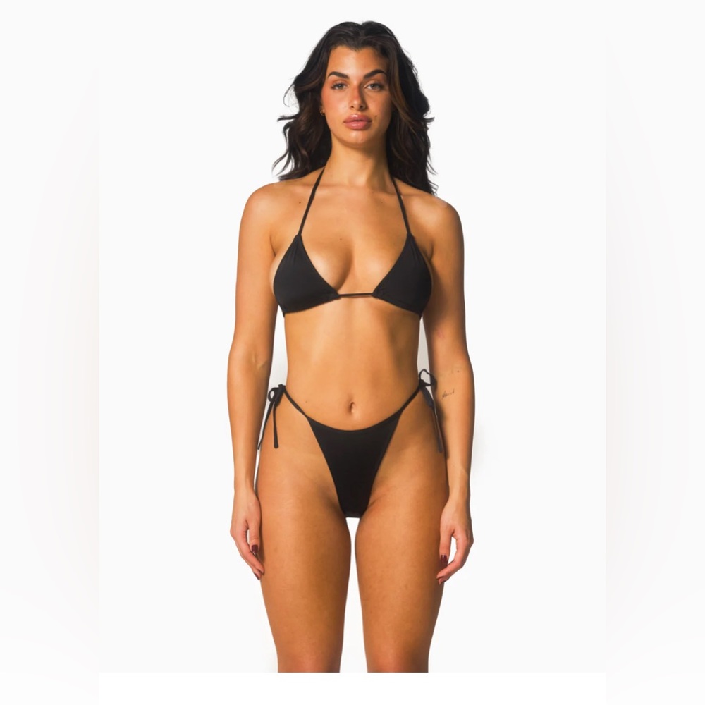 Classic Black Triangle String Bikini - Women
